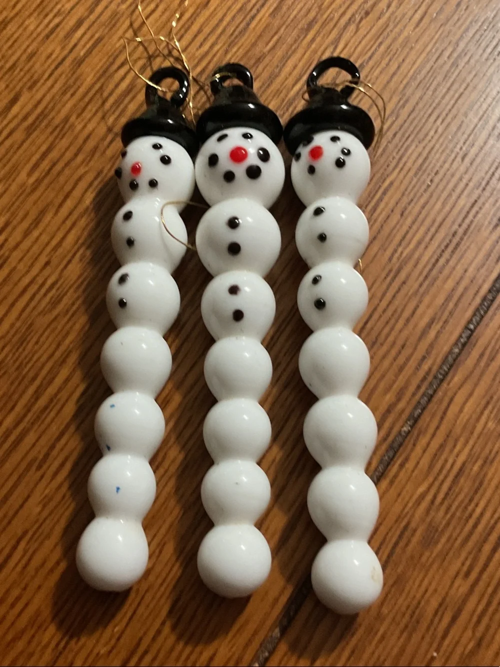 Hand blown glass snowman ornaments